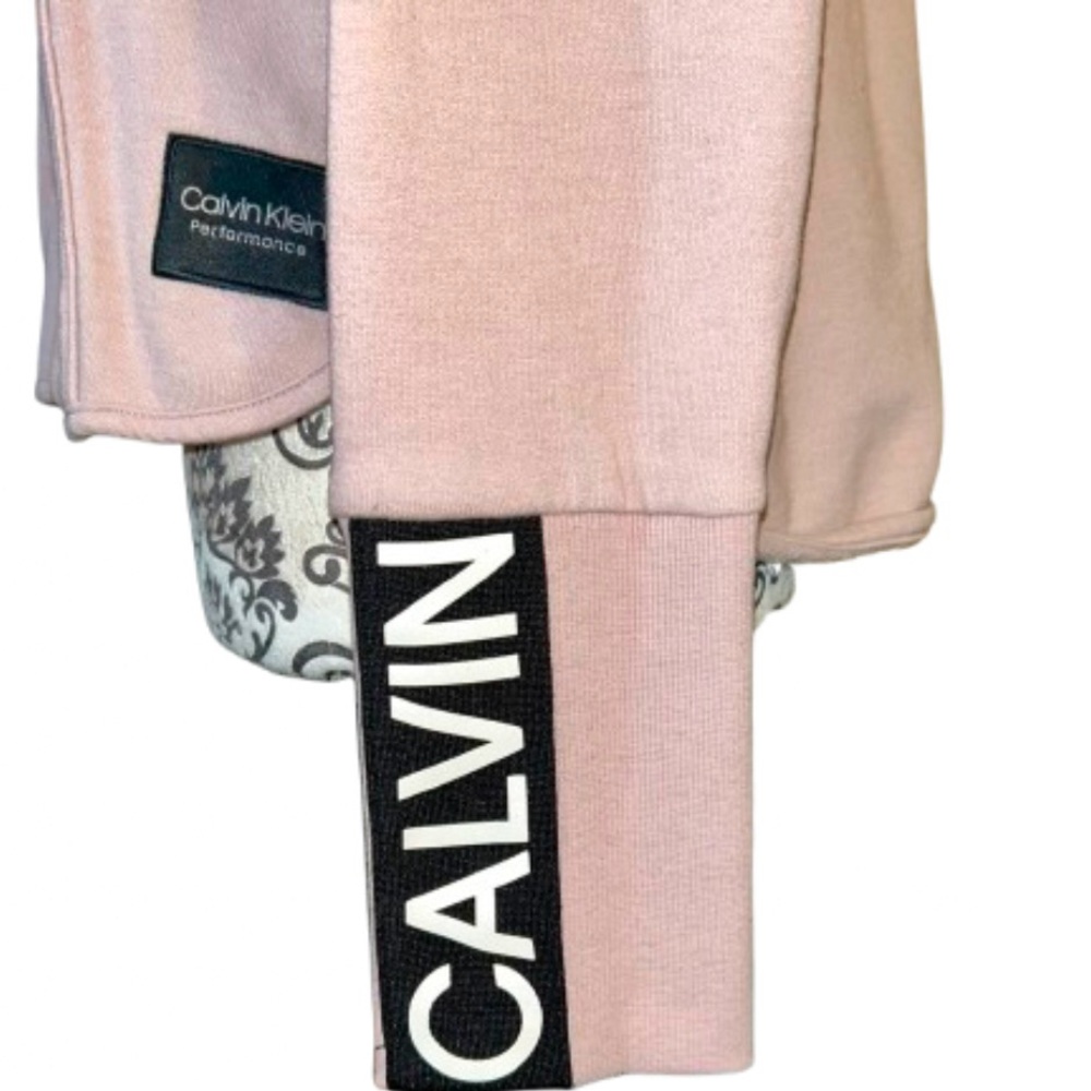 Calvin Klein Women’s Small Performance Light Mauve  Zip-Up Drop Shoulder Hoodie - Picture 10 of 16